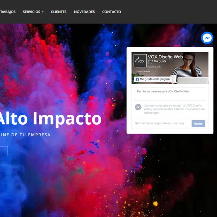 enviar mensajes a pagina de facebook